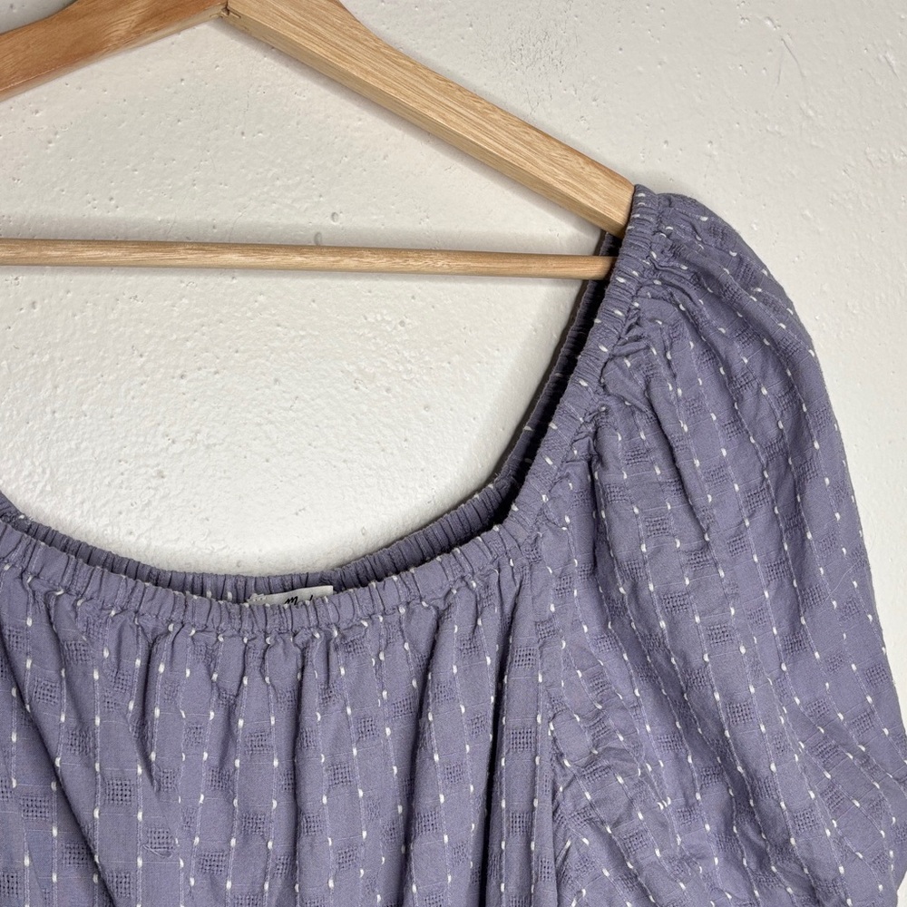 Madewell Smocked Waist Crop Top Lavender Size L EUC - Picture 3 of 9